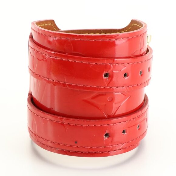 Louis Vuitton Charlton Bracelet in Red Monogram Vernis Leather/NWOT - Picture 5 of 8